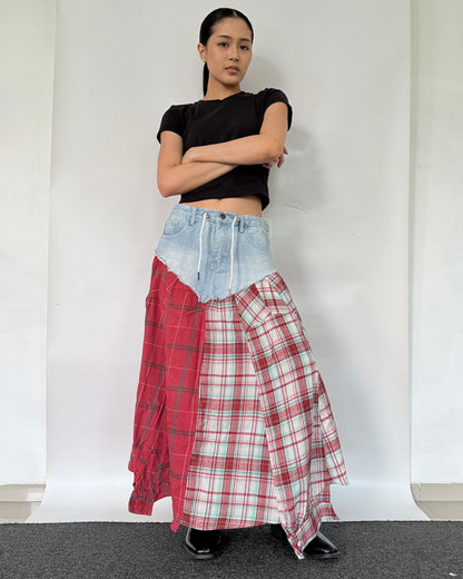 Flannel Maxi Skirt 090