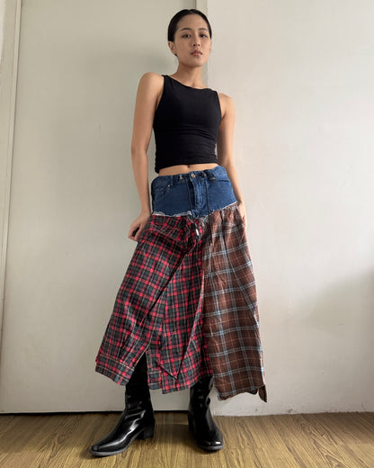 Flannel Maxi Skirt 060