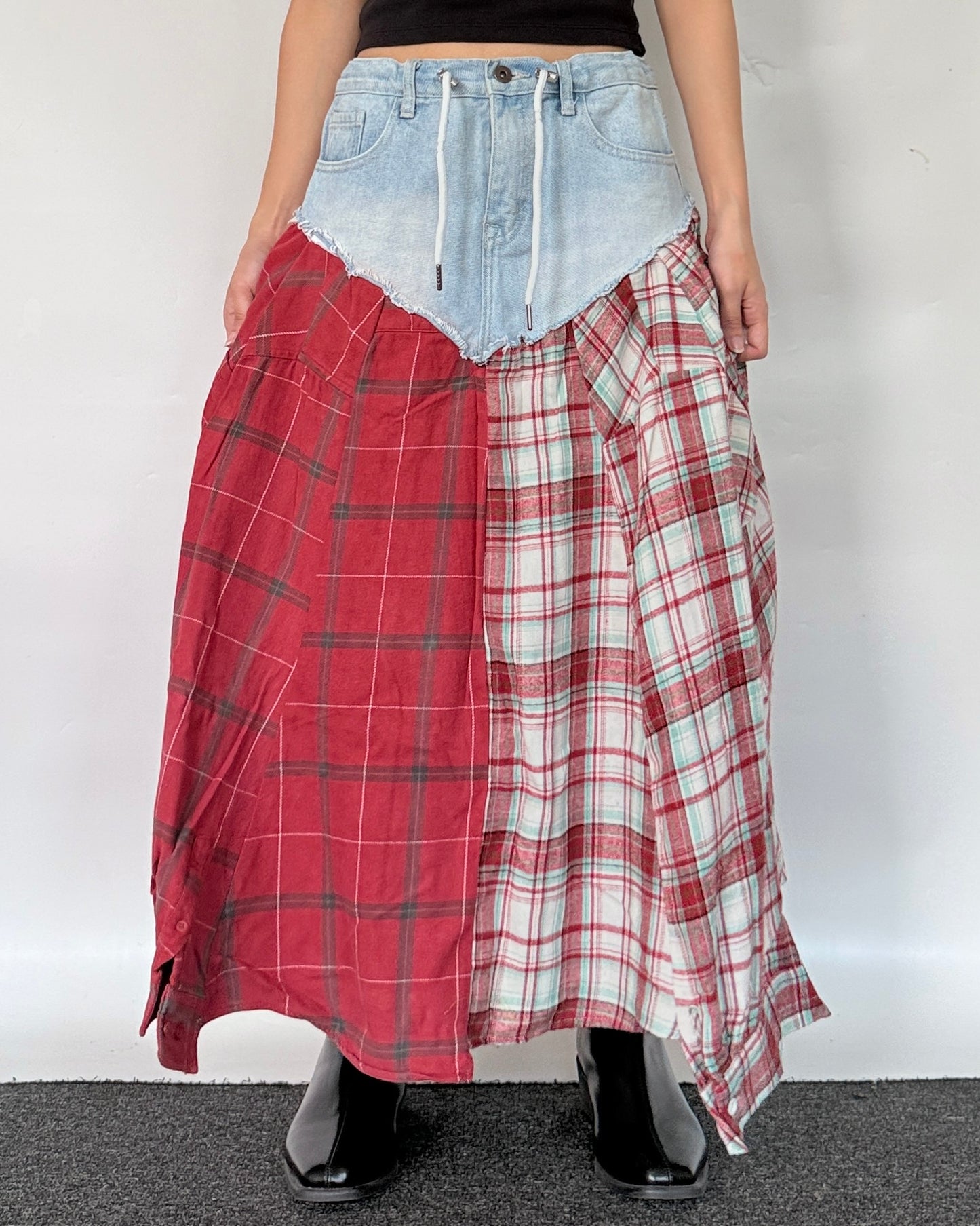 Flannel Maxi Skirt 090
