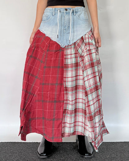 Flannel Maxi Skirt 090