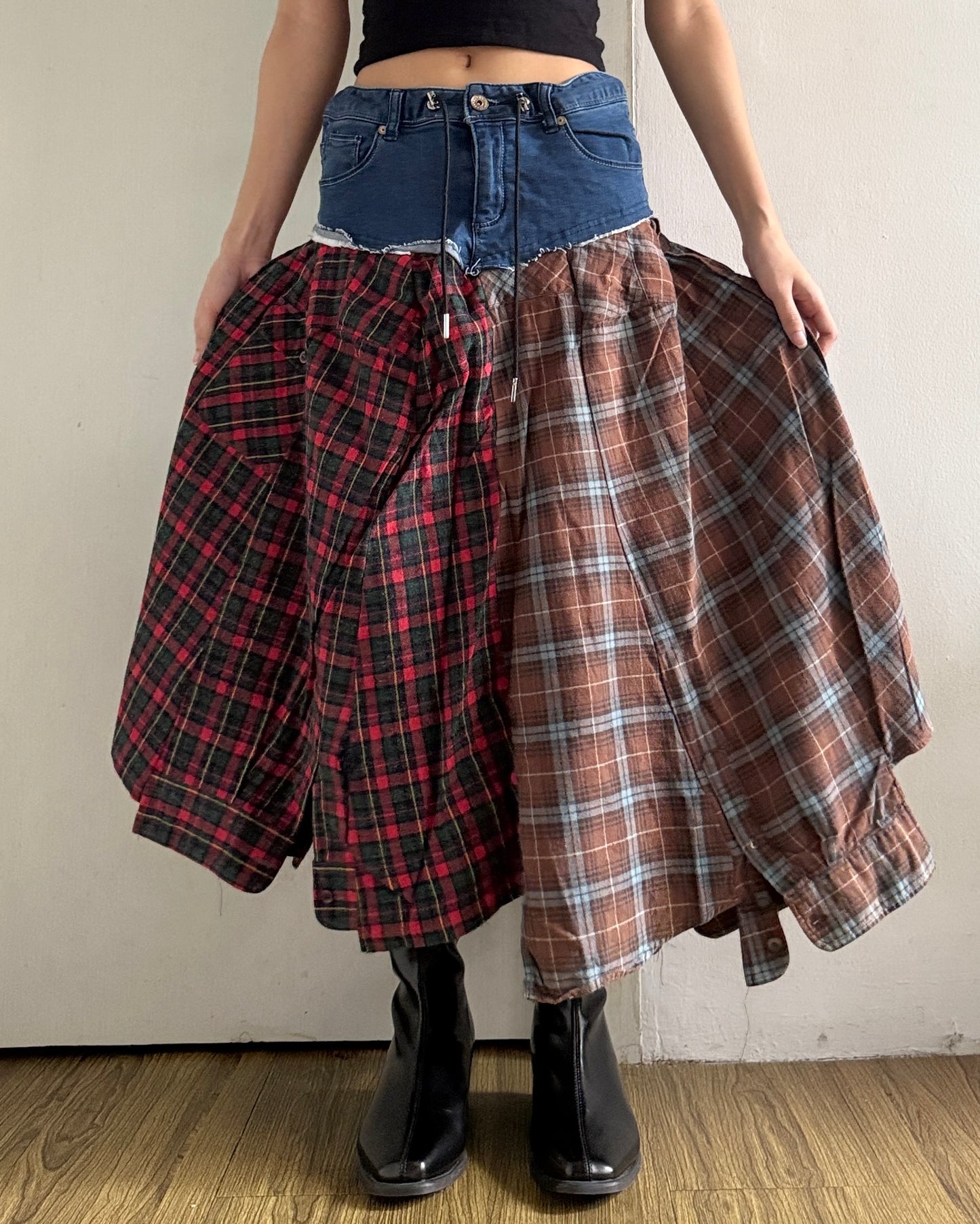 Flannel Maxi Skirt 060