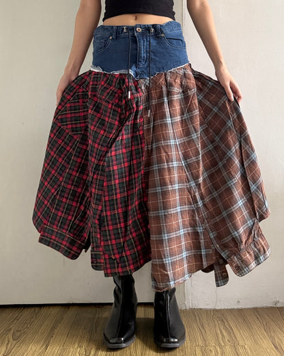 Flannel Maxi Skirt 060