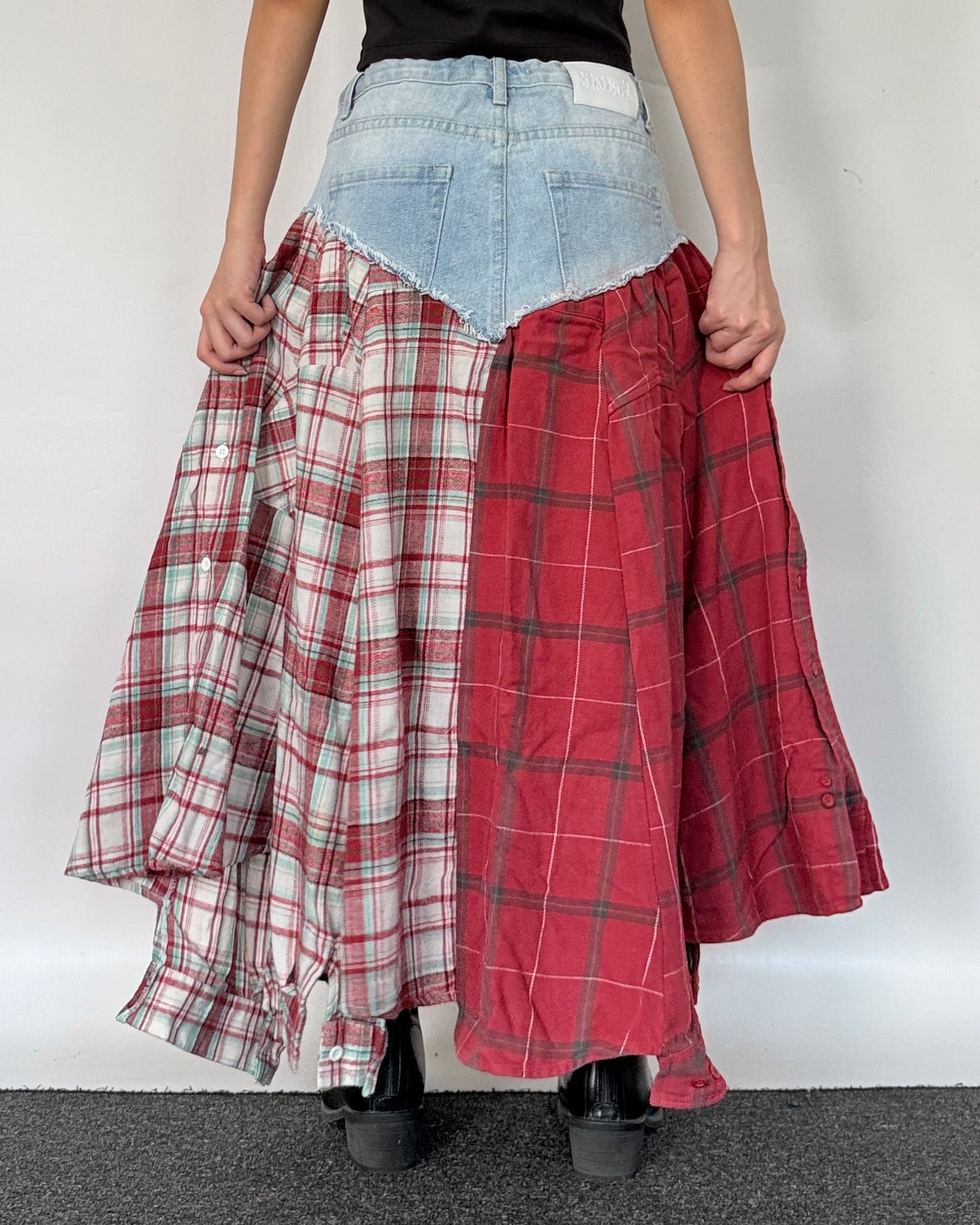 Flannel Maxi Skirt 090