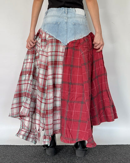 Flannel Maxi Skirt 090