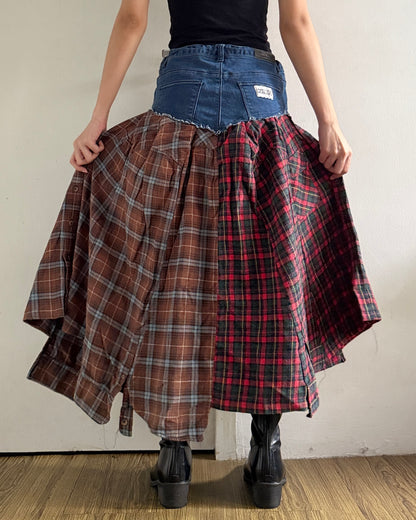 Flannel Maxi Skirt 060