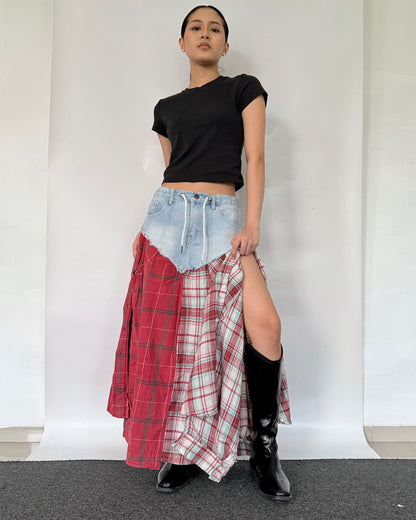 Flannel Maxi Skirt 090
