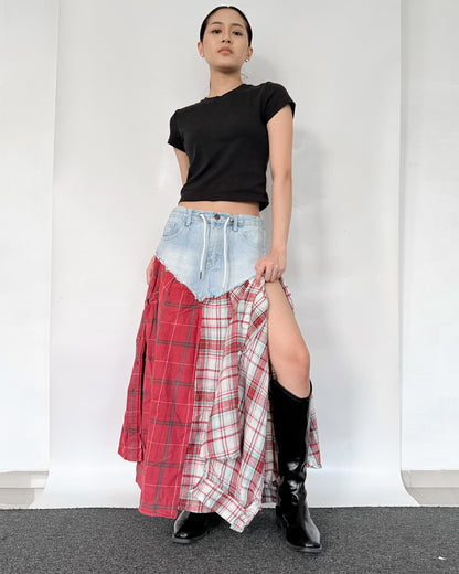 Flannel Maxi Skirt 090