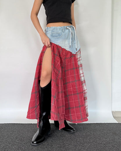 Flannel Maxi Skirt 090