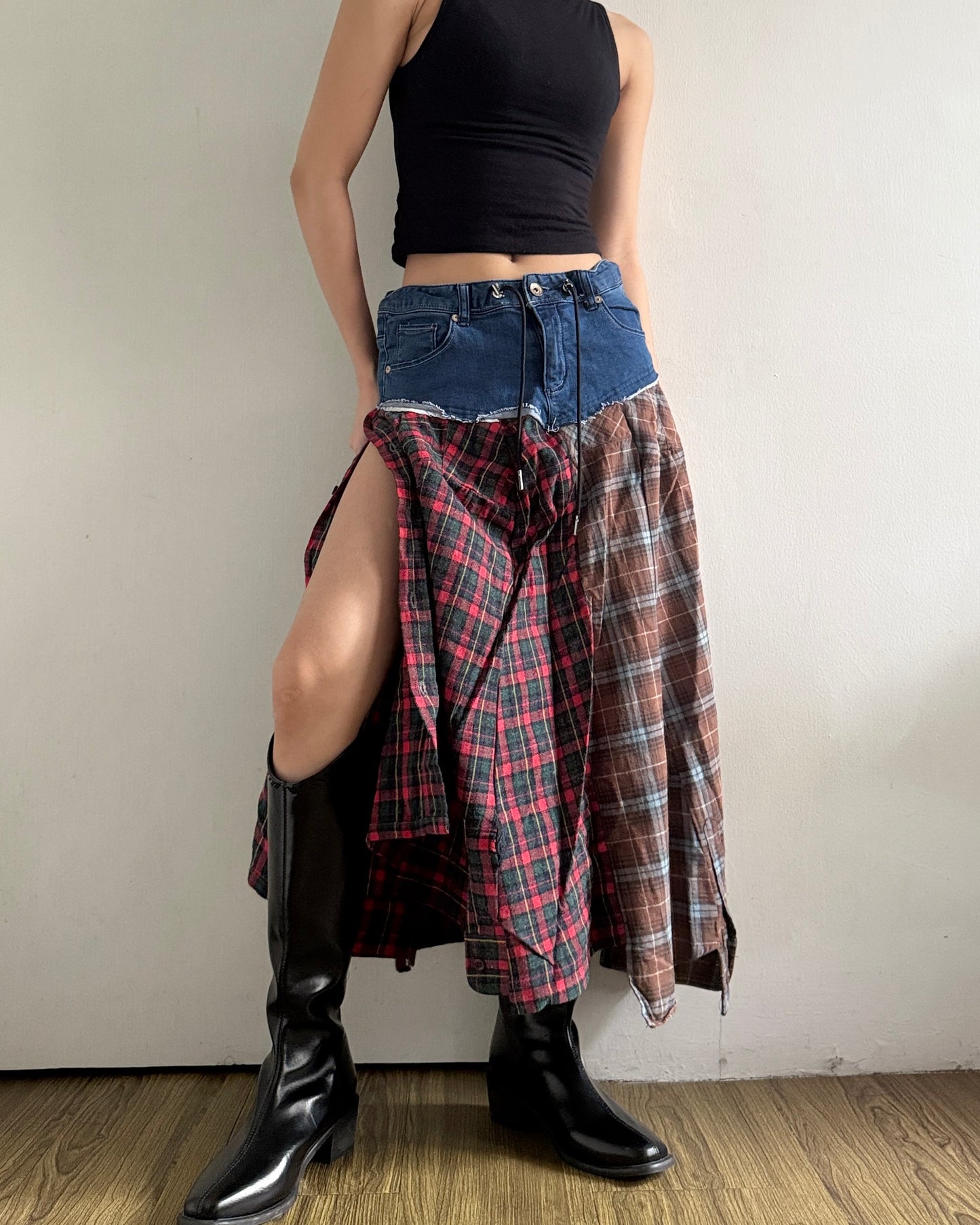 Flannel Maxi Skirt 060