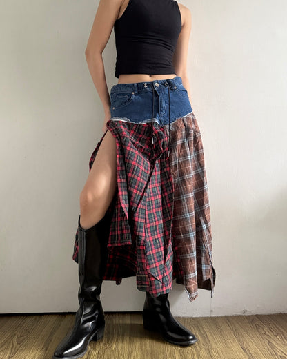 Flannel Maxi Skirt 060