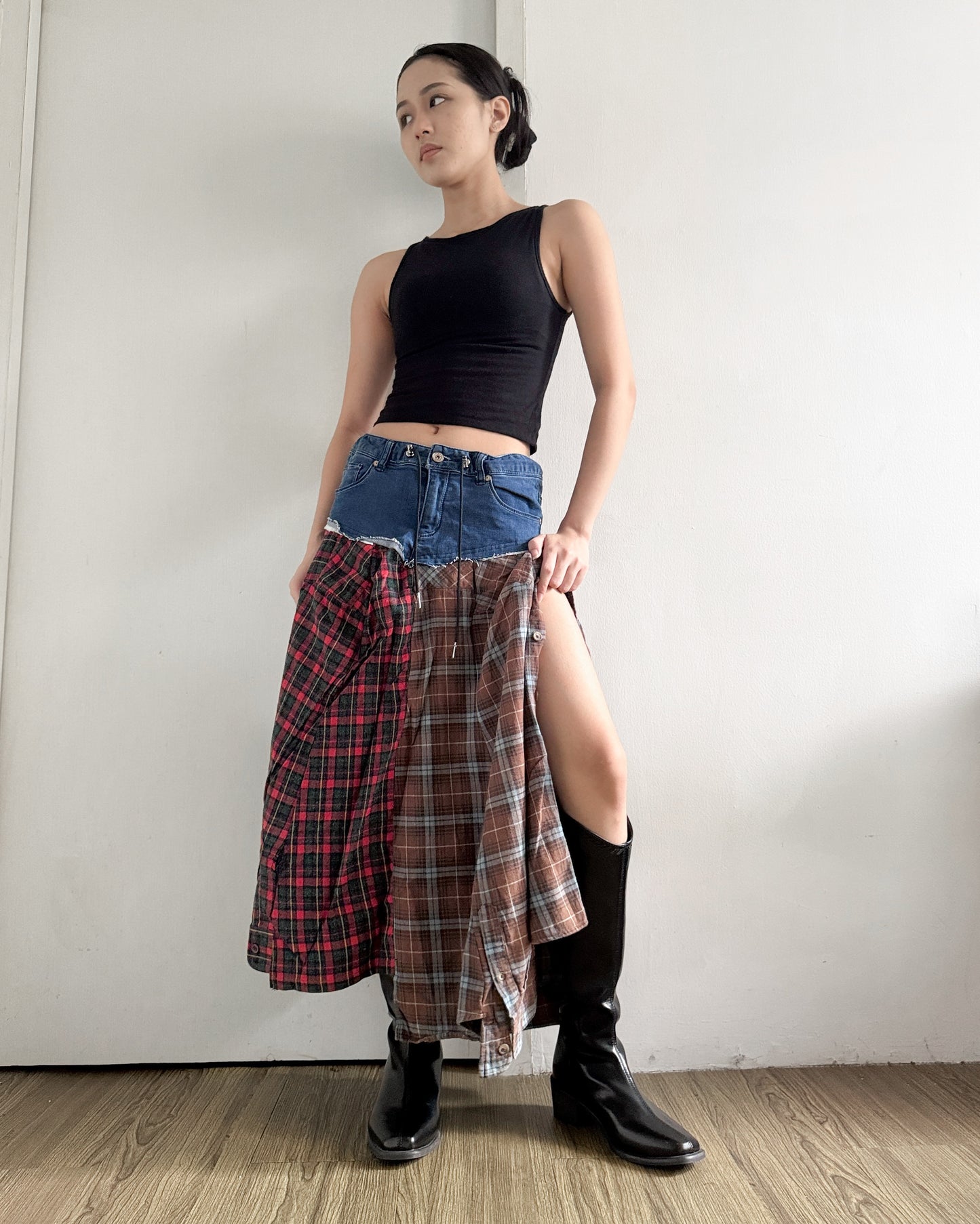 Flannel Maxi Skirt 060