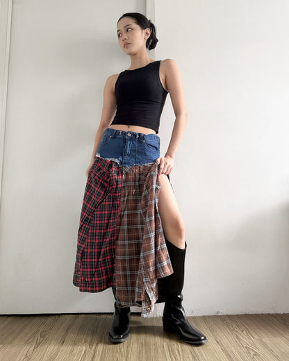 Flannel Maxi Skirt 060