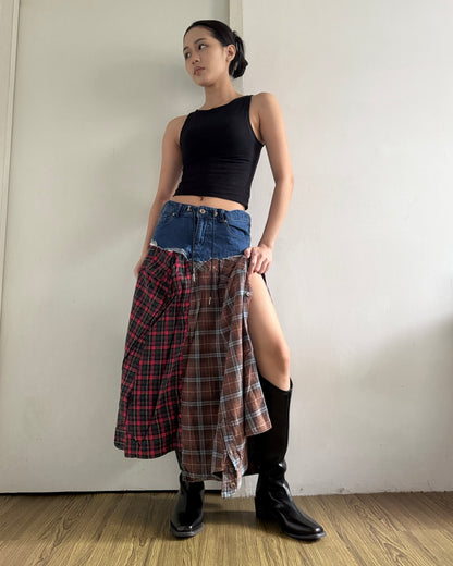 Flannel Maxi Skirt 060