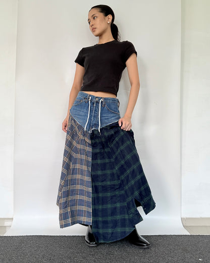 Flannel Maxi Skirt 089
