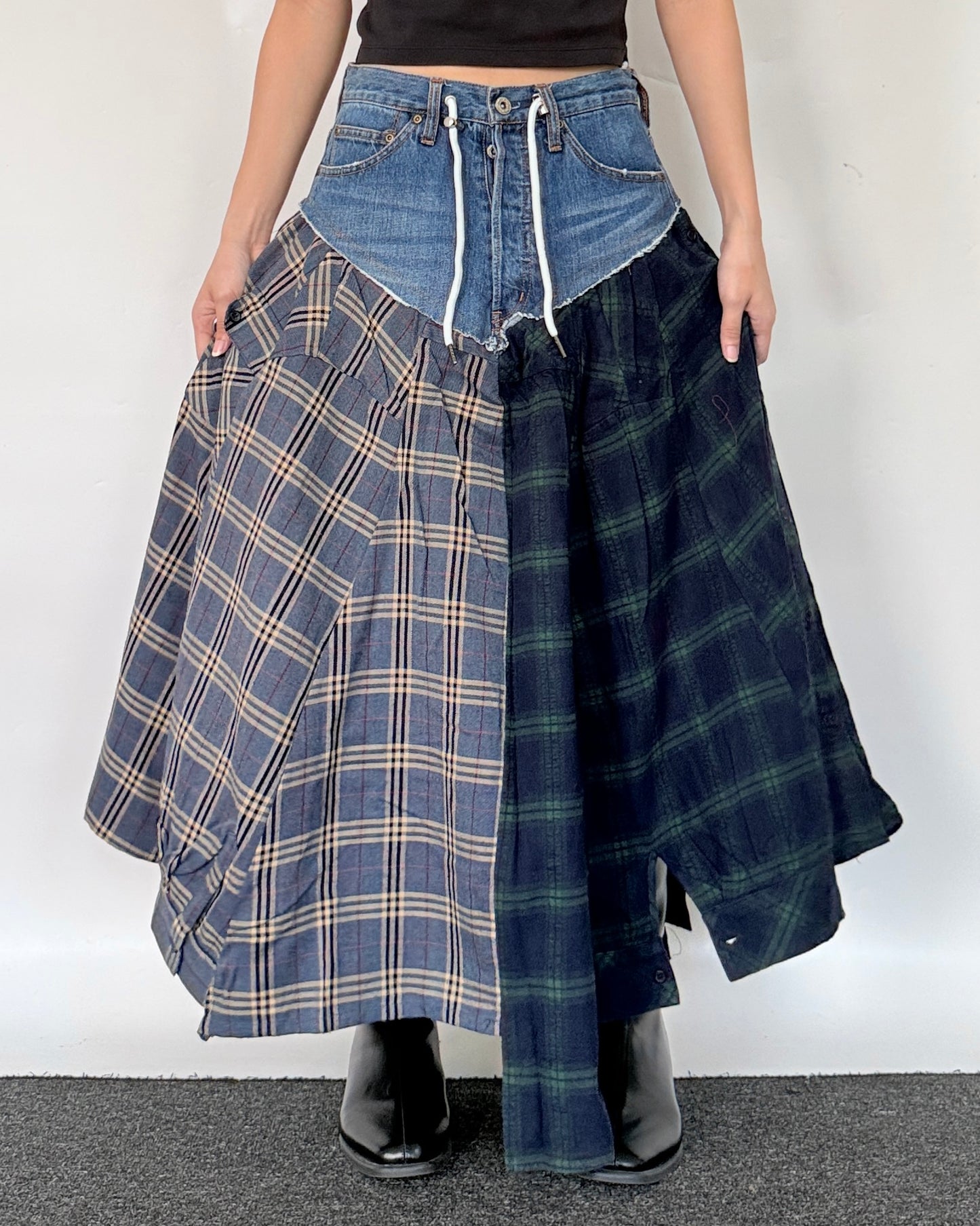 Flannel Maxi Skirt 089