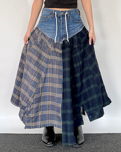 Flannel Maxi Skirt 089