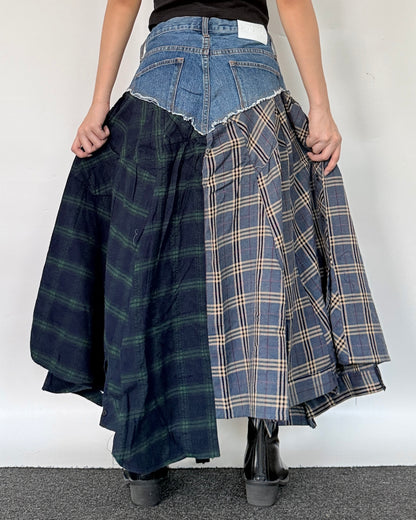 Flannel Maxi Skirt 089
