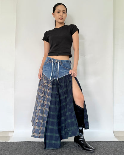 Flannel Maxi Skirt 089