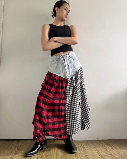Flannel Maxi Skirt 059