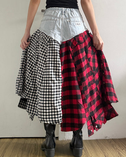 Flannel Maxi Skirt 059