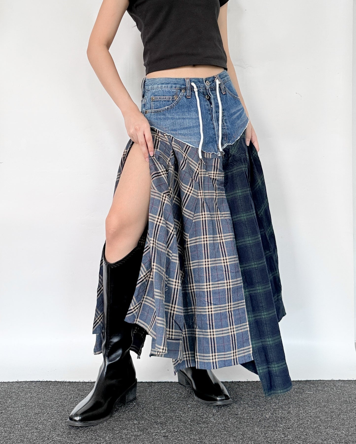 Flannel Maxi Skirt 089