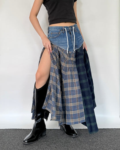 Flannel Maxi Skirt 089