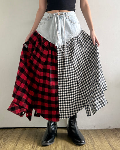 Flannel Maxi Skirt 059