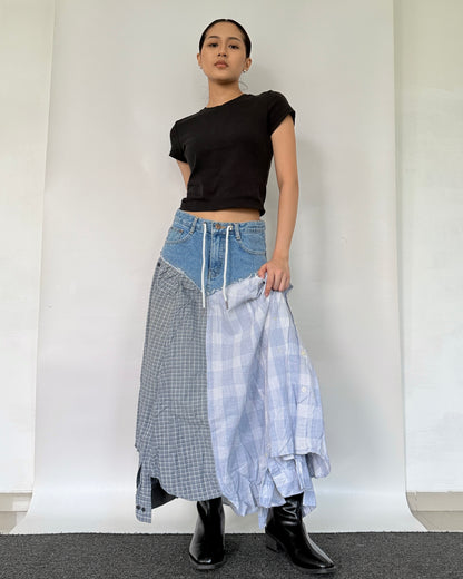 Flannel Maxi Skirt 088