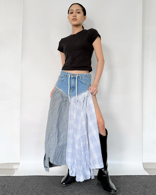 Flannel Maxi Skirt 088