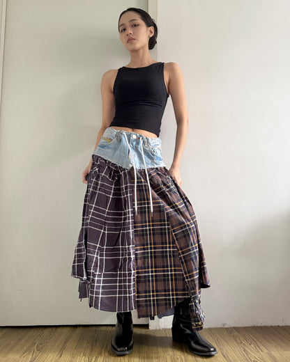 Flannel Maxi Skirt 058