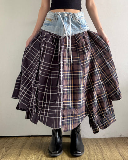Flannel Maxi Skirt 058