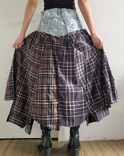 Flannel Maxi Skirt 058