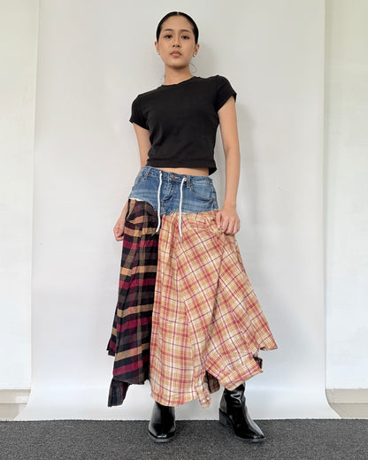 Flannel Maxi Skirt 087