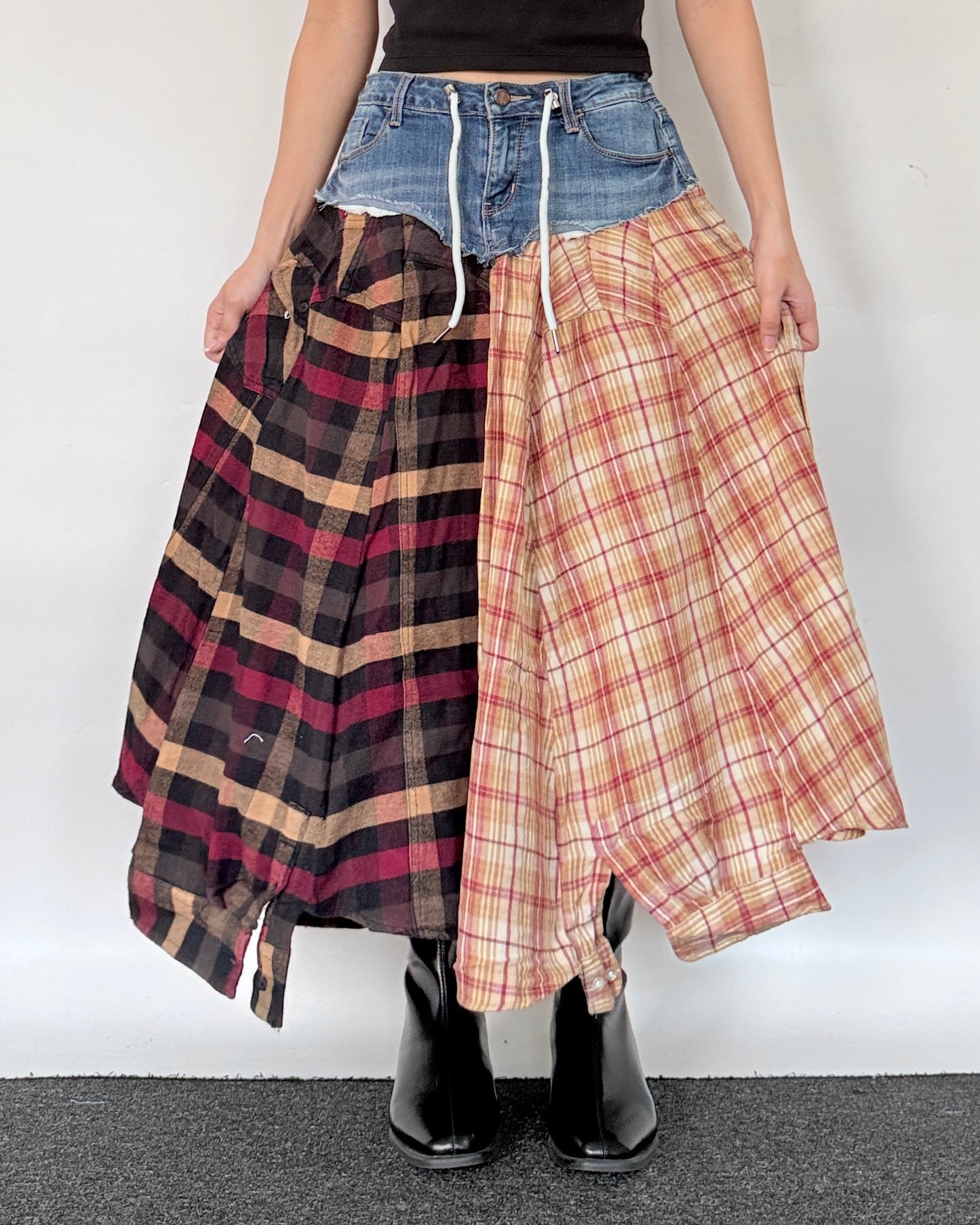 Flannel Maxi Skirt 087