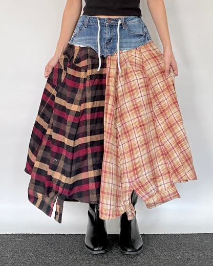 Flannel Maxi Skirt 087