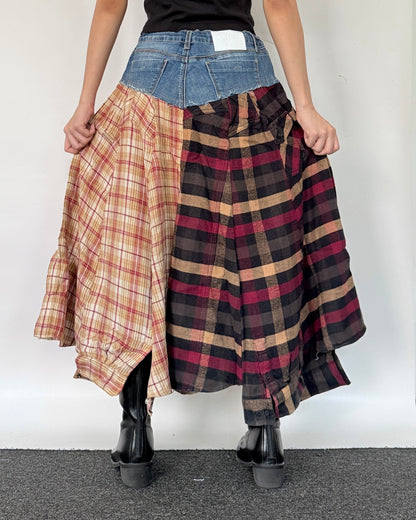 Flannel Maxi Skirt 087