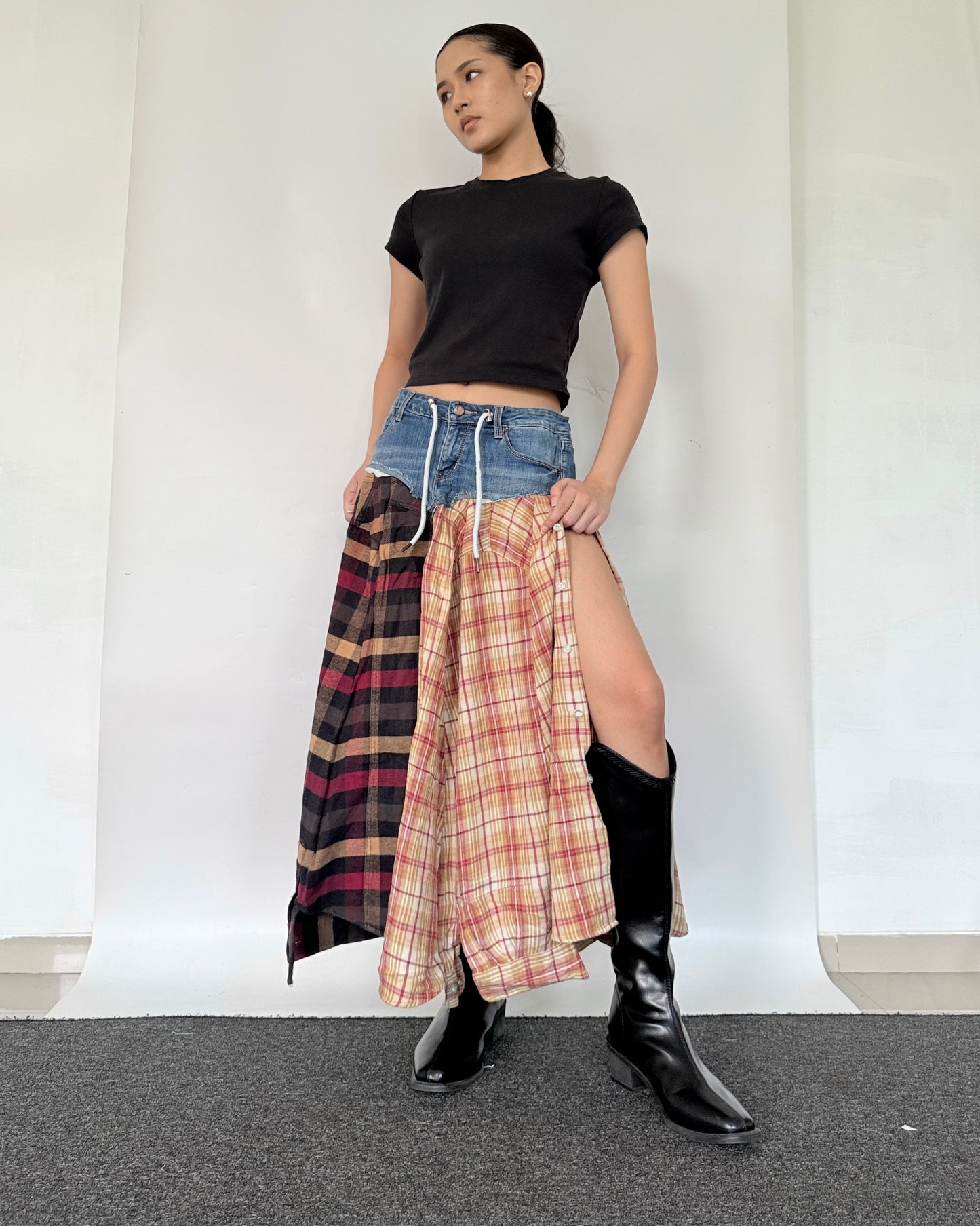 Flannel Maxi Skirt 087