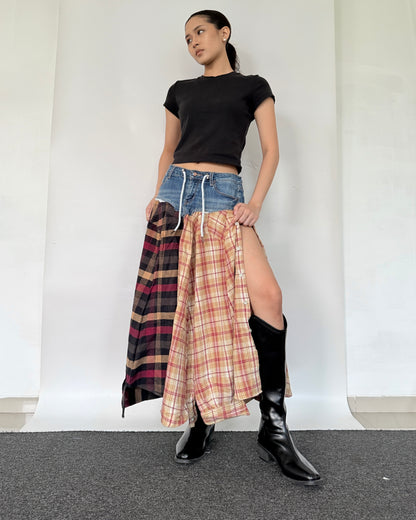 Flannel Maxi Skirt 087
