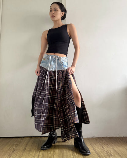 Flannel Maxi Skirt 058