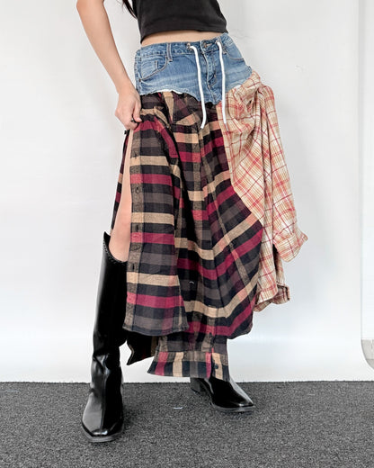 Flannel Maxi Skirt 087