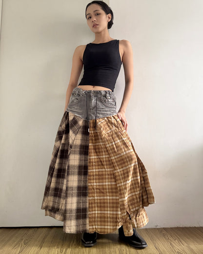 Flannel Maxi Skirt 057
