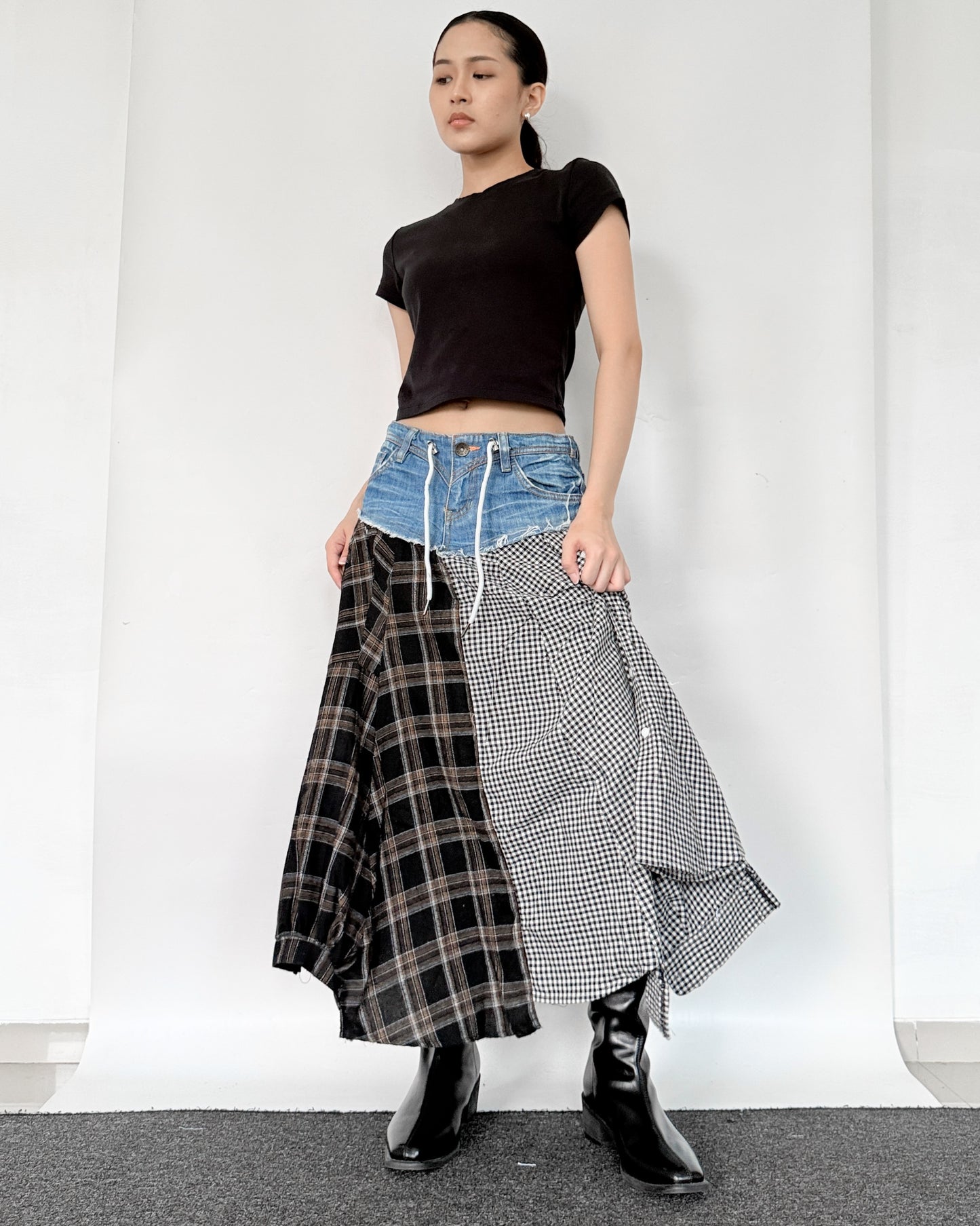 Flannel Maxi Skirt 086