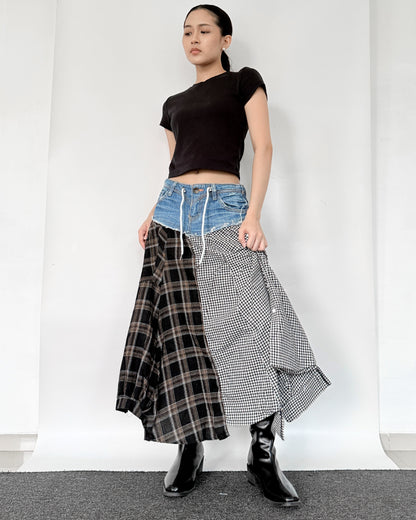 Flannel Maxi Skirt 086