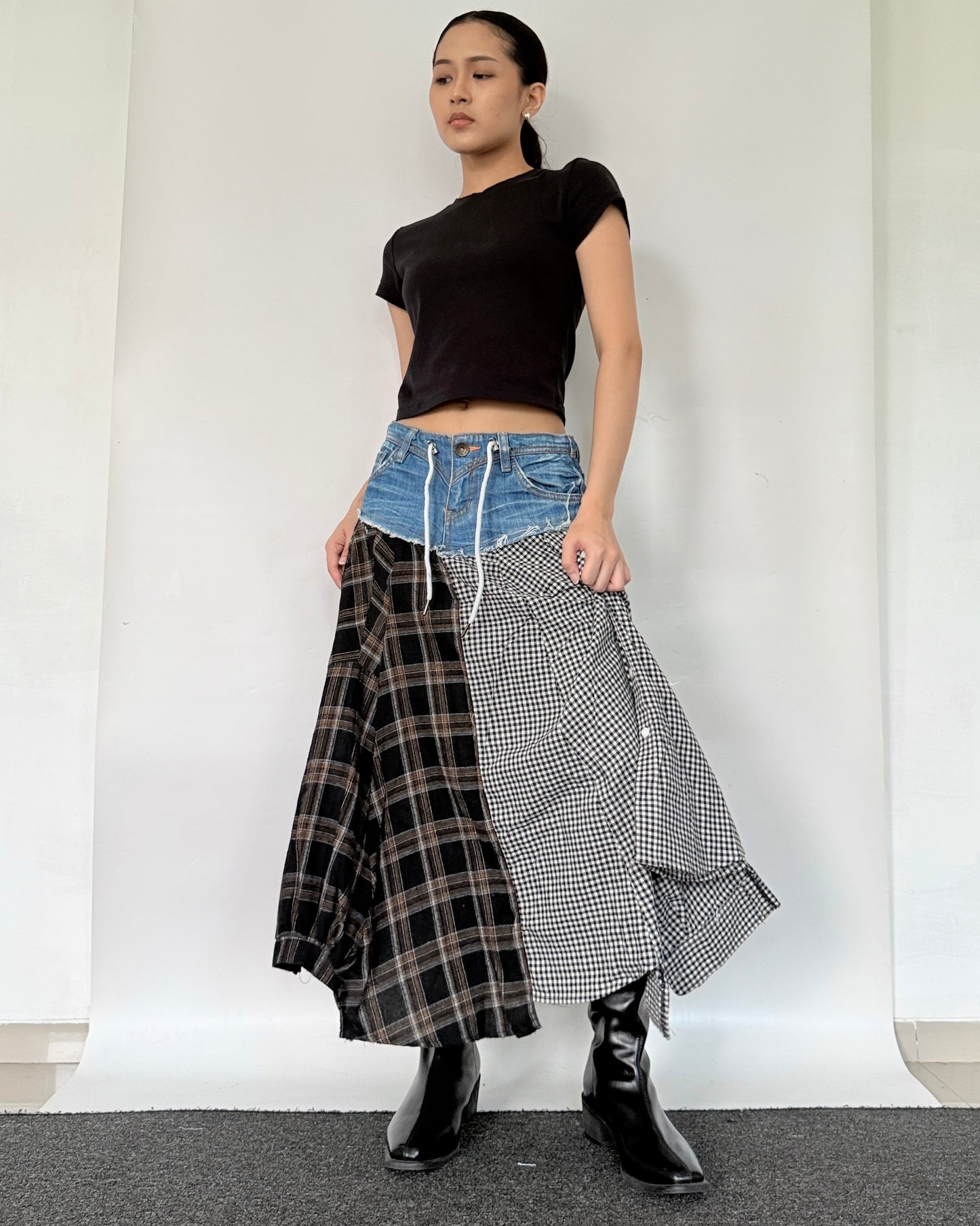 Flannel Maxi Skirt 086