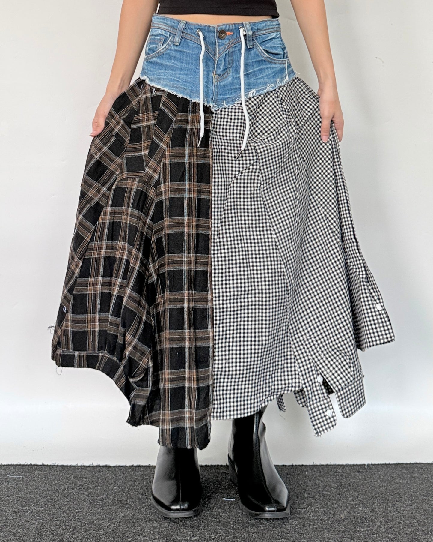 Flannel Maxi Skirt 086