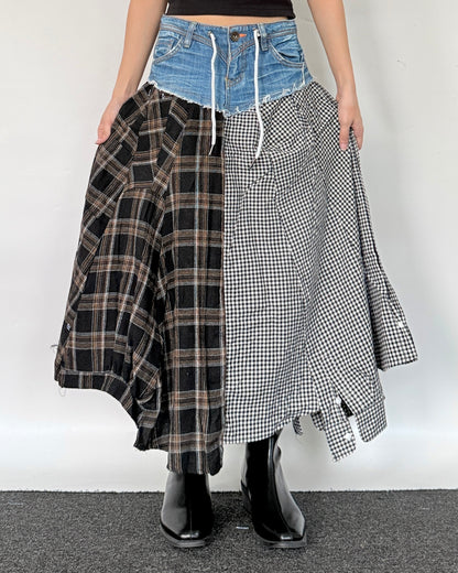 Flannel Maxi Skirt 086