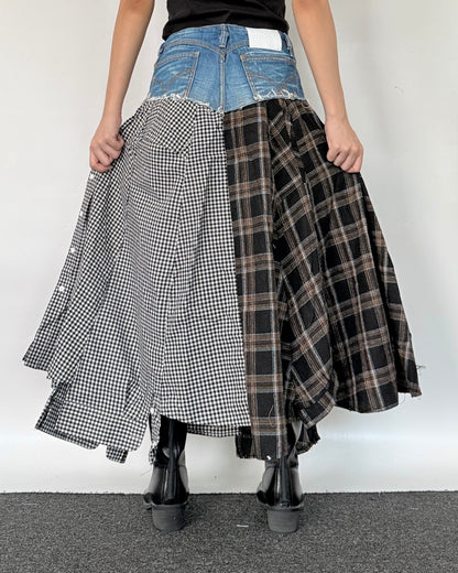 Flannel Maxi Skirt 086