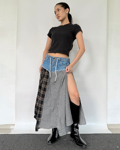 Flannel Maxi Skirt 086