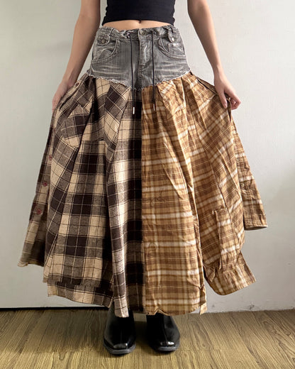 Flannel Maxi Skirt 057