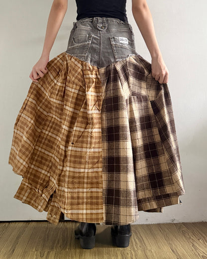 Flannel Maxi Skirt 057